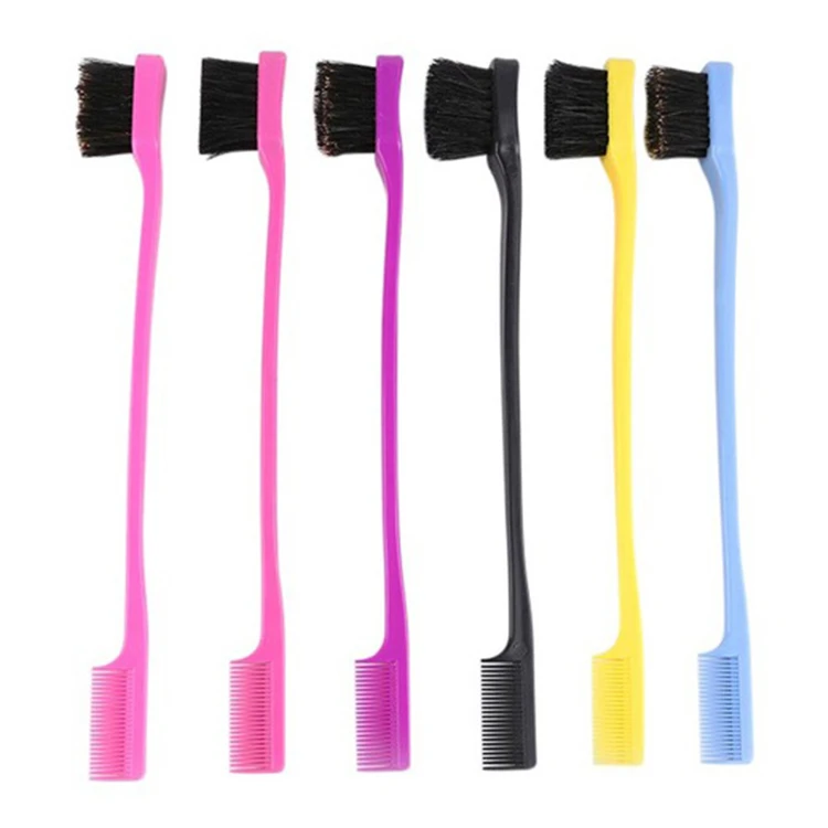 

Compact Disposable Plastic Double Sided Strong Hold Eye Lash Control Comb Edge Hair Brush With Multiple Color Double Sided, Multiple colors available