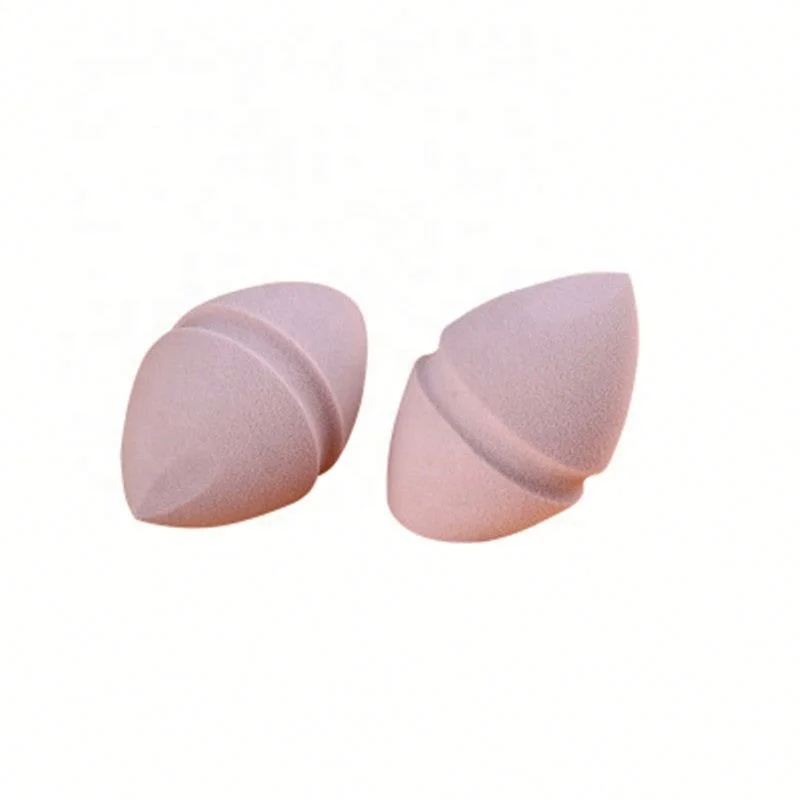 

Olive Shaped Beveled Slotted Makeup Sponge Hydrophilic Dualuse Cosmetic Puff in Stock, Pink/light pink