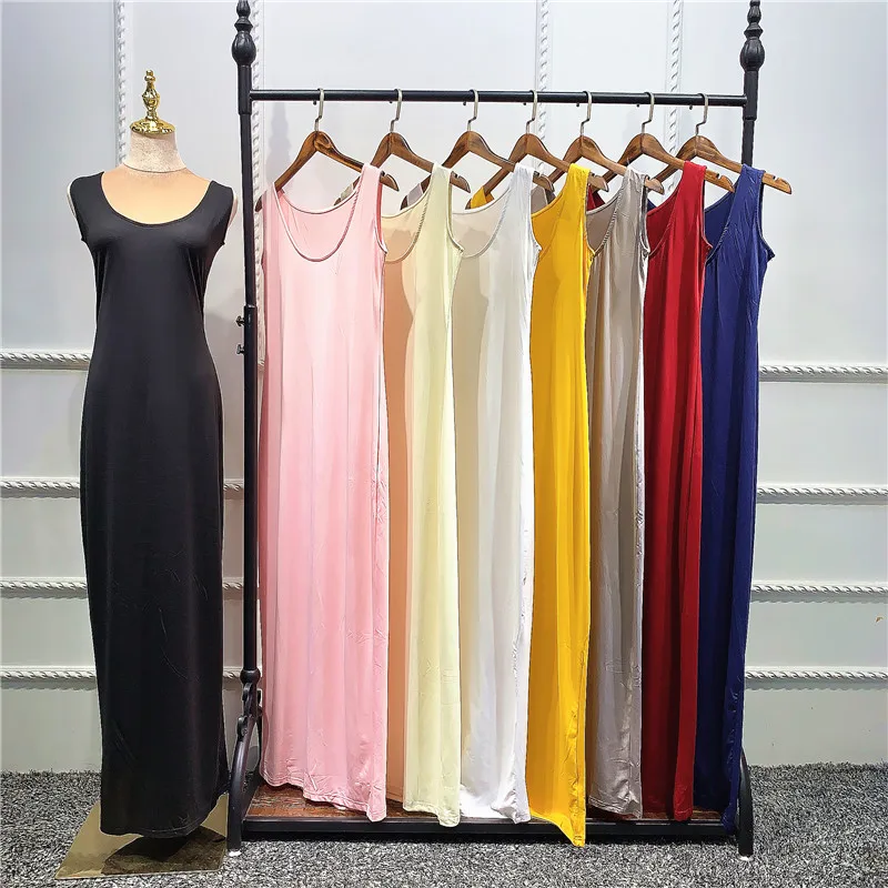 

2020 new design Must have long sleeveless colorful dresses inner back dress