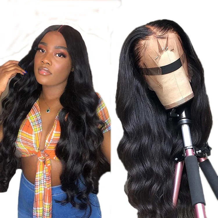 

Hot Products Body Wave Virgin Brazilian Human Hair Wigs with Baby Hair Swiss Lace Front Wigs, 1 1b 2 4