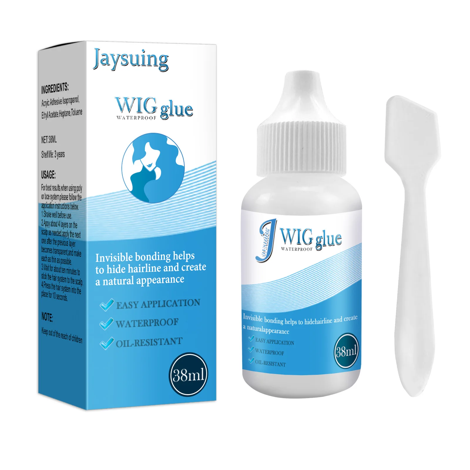 

Jaysuing Wig glue skin invisible liquid weaving hair replacement wig piece scalp hairline
