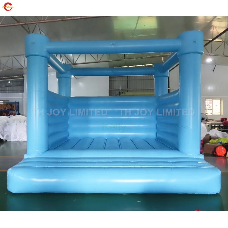 

light blue beautiful inflatable wedding bouncer commercial inflatable castle for outdoor party events rental, Customized