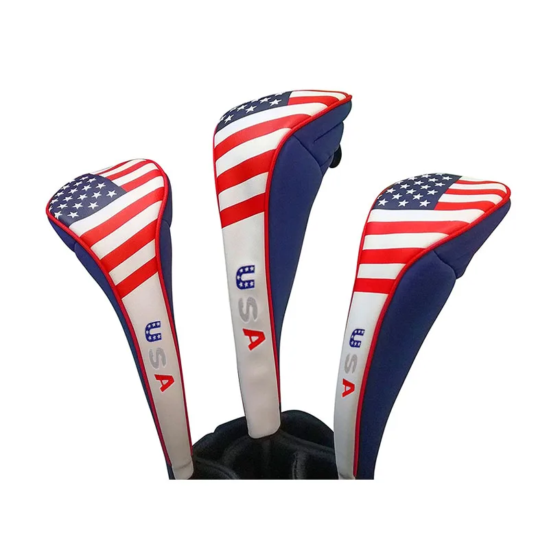 

Factory price PU leather driver cover custom embroidery green golf club covers, Pantone color