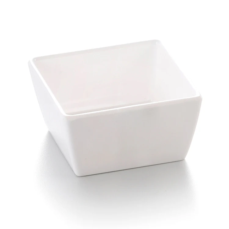 

A8 White melamine small soy sauce container square sauce bowl plastic condiment bowls