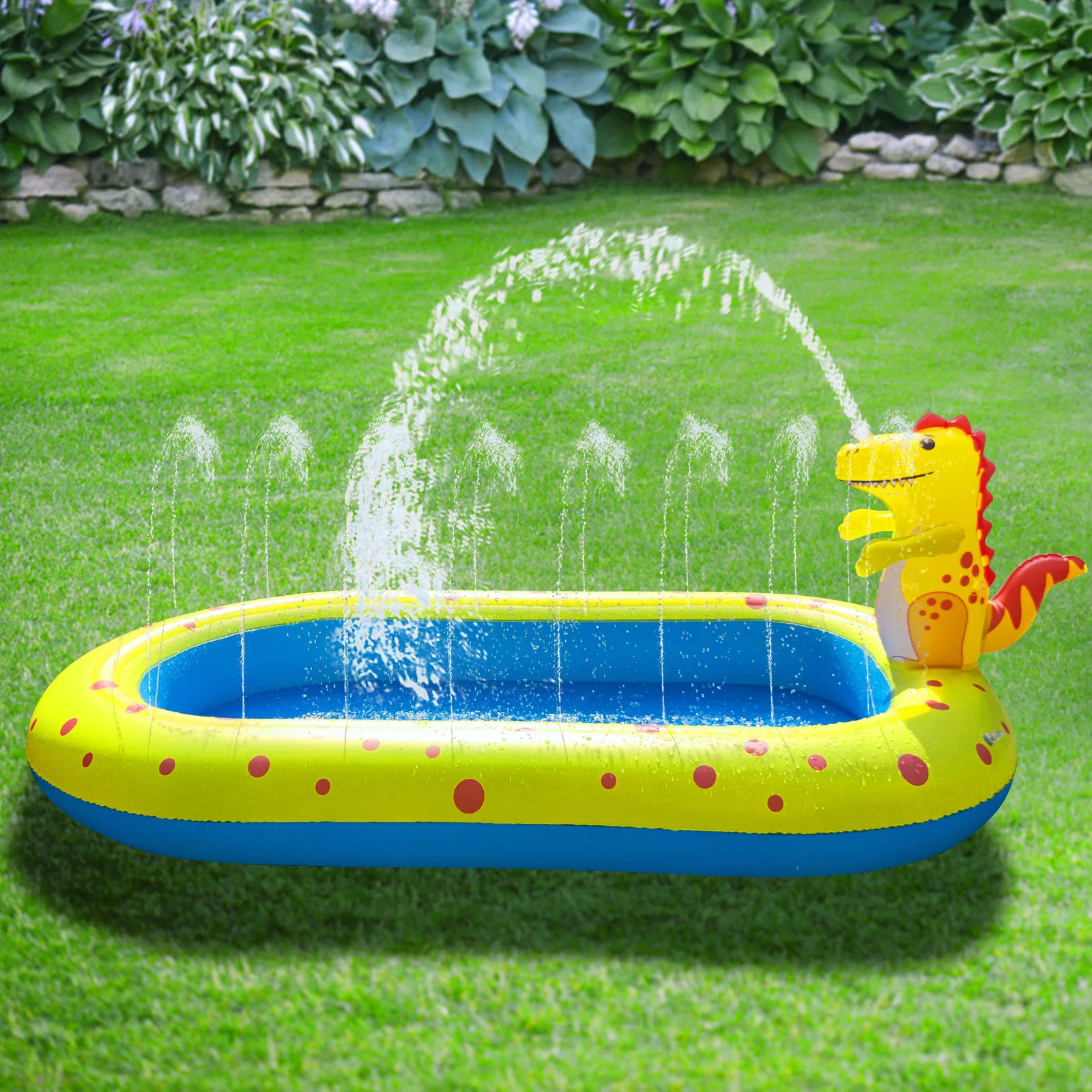 

170cm PVC Inflatable mini kids plastic Swimming Pool for kids Dinosaur Fountain Outdoor Sprinkler Play Mat Children's Water Toy, Customized color