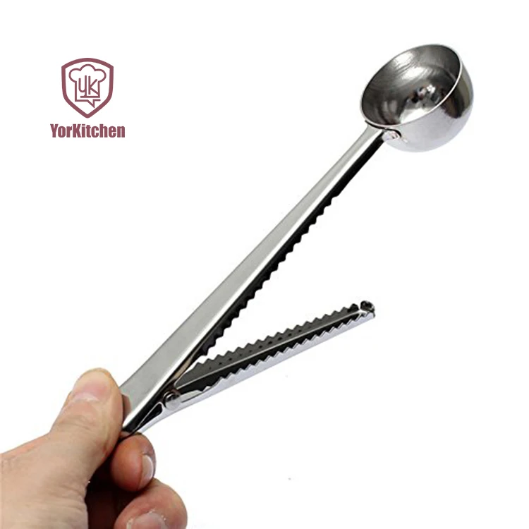 

Stainless Steel Clip Measuring Scoop Spoon Professional Coffee Latte Tea Ice Cream Sundae Dessert Clip Tablespoon