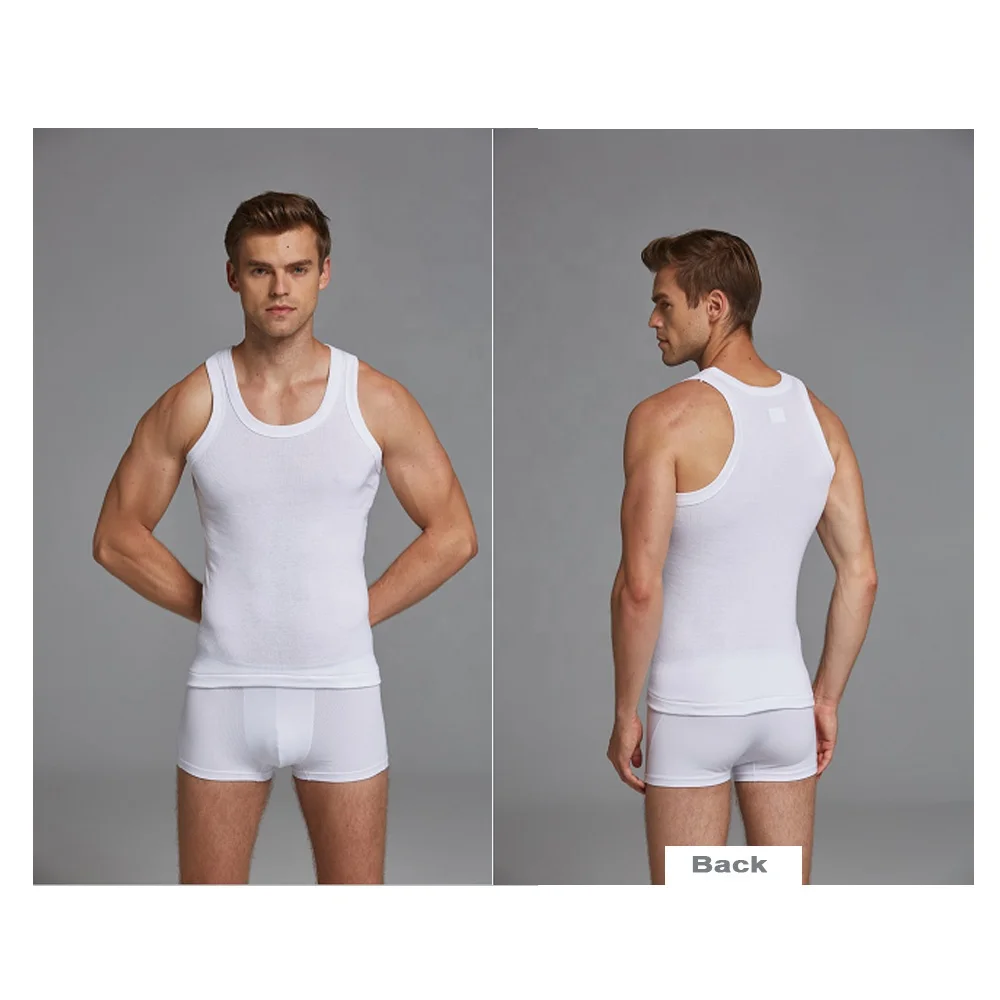 

Wholesale Mens gym singlet Custom cotton polyester breathable tank tops mens vests undershrts