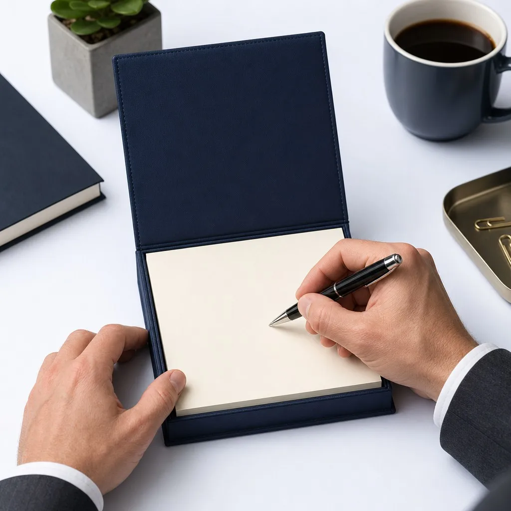 Mindful Note Taking on Executive Desk