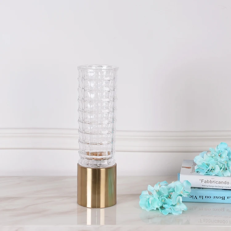 

HOME DECORATIVE GLASS FLOWER VASE LUXURY MODERN HOME DECOR, Gold