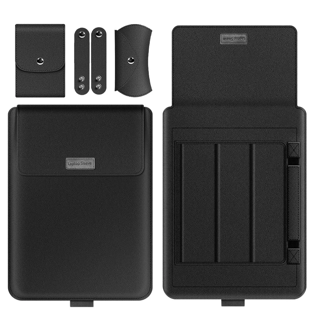 

In Stock Notebook computer 11-15inch universal bracket inner bag inch MacBook ultra thin four piece storage bag Stand Function, Gray or customized