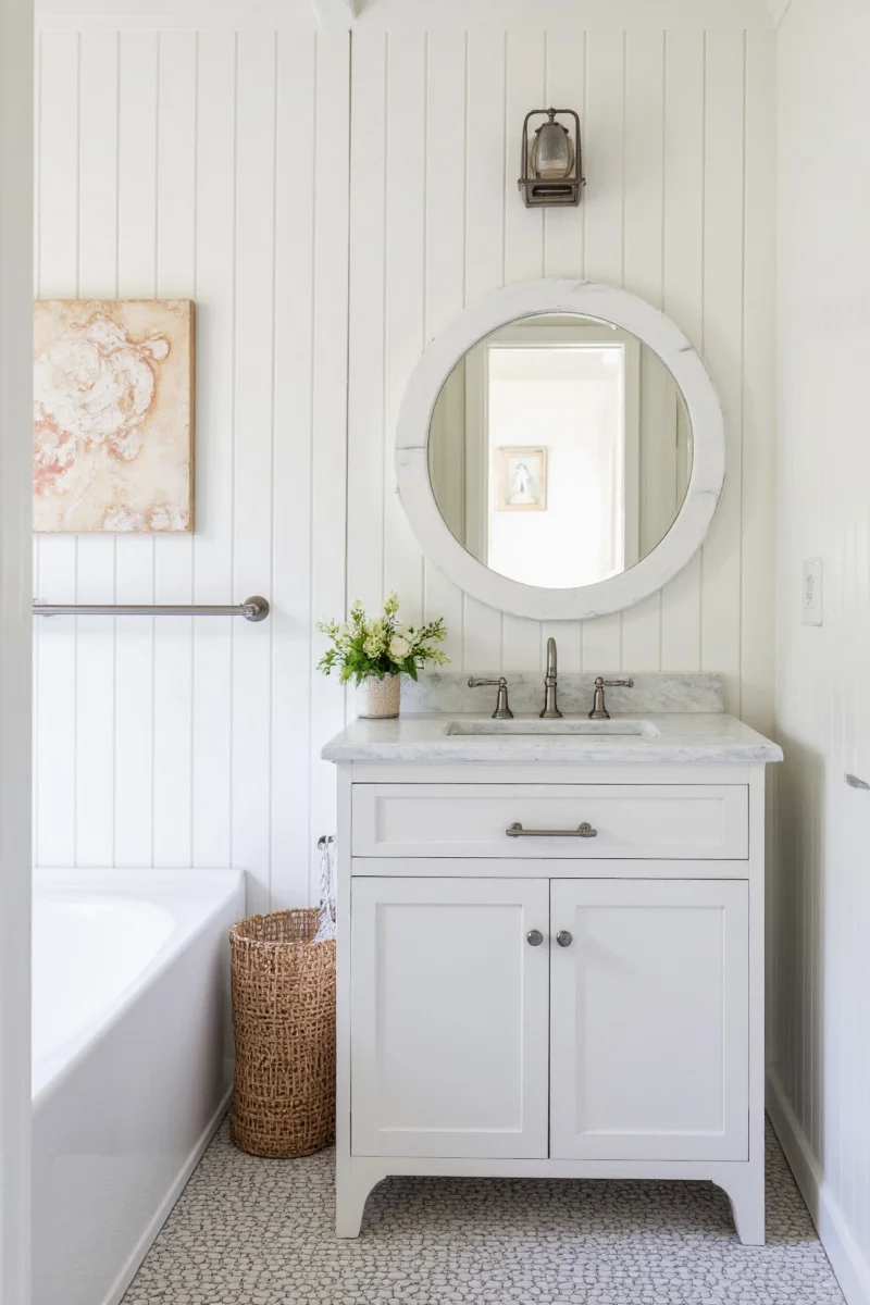 Wainscoting and painted upper walls