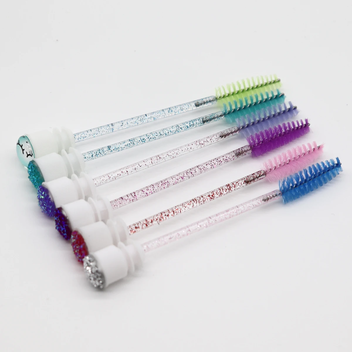 

Wholesale eyelash extension mascara spoolie cleaning disposable eyelash brush cleaner holder, Multi colors