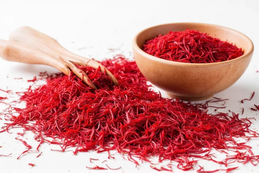 Turmeric powder next to saffron threads showing color comparison for saffron substitution