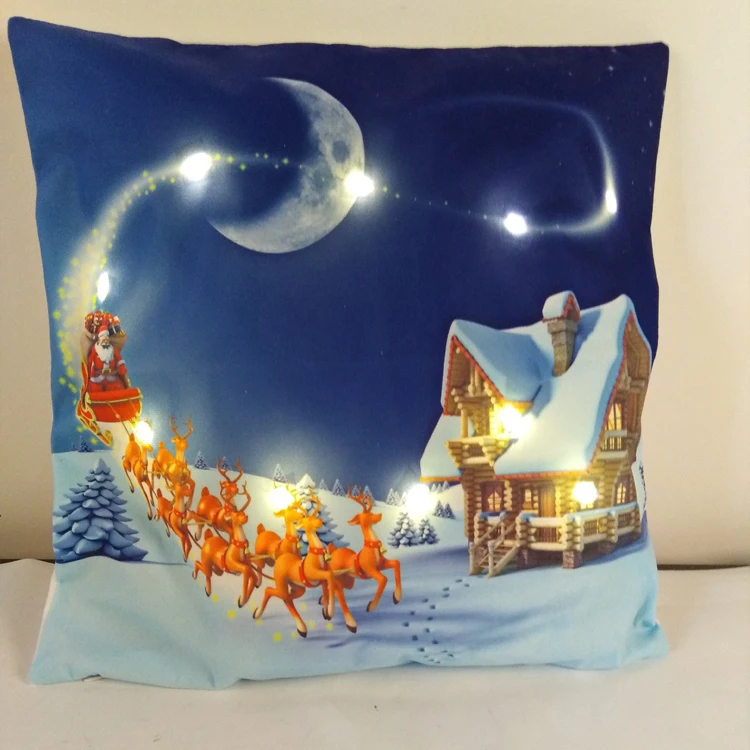 Christmas Pillow Case Led Light Throw Pillow Covers Christmas Series