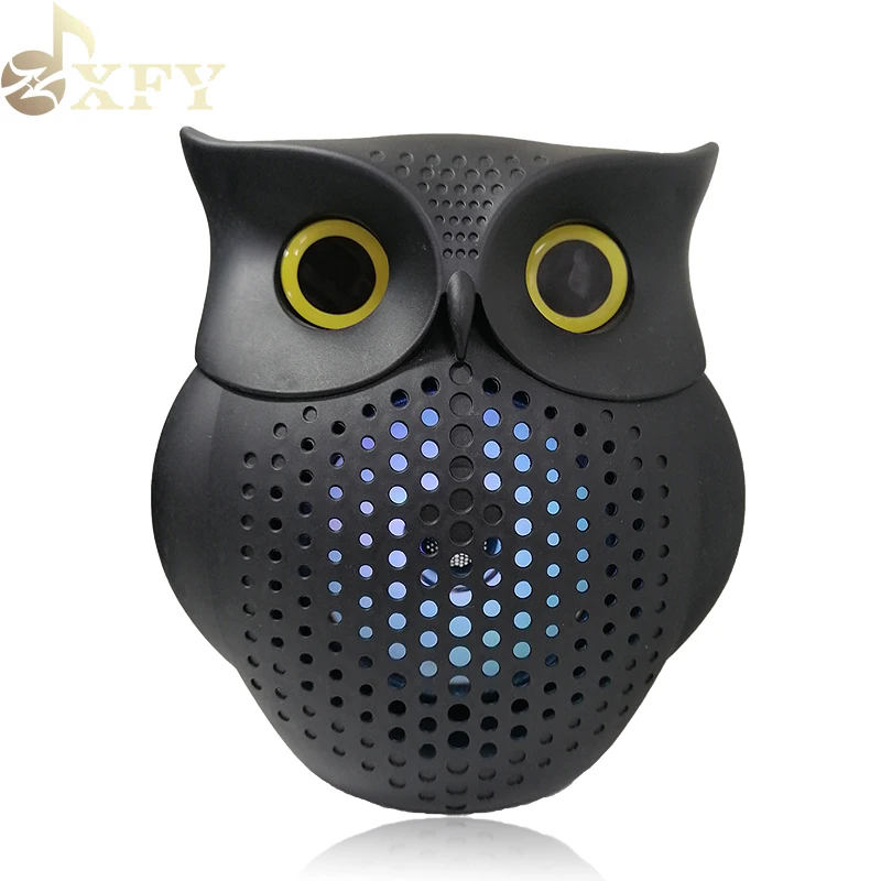 

XFY-501 Wholesale OEM /ODM 6 inch OWL shape wireless speaker with microphone TF card USB Portable stereo speakers, Black or oem