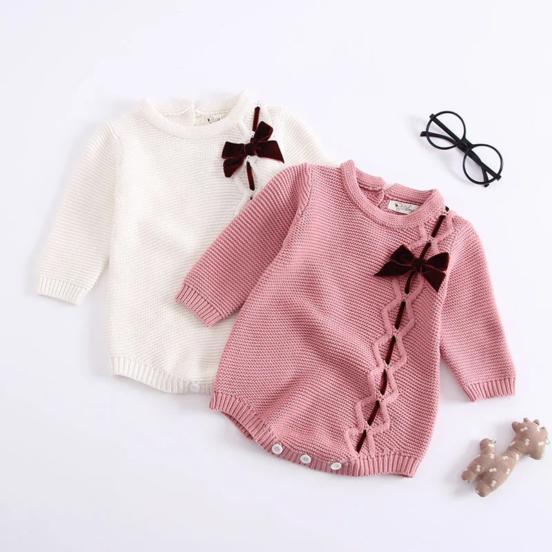 

Knitted Baby Rompers Winter Baby Boy Romper Cotton Long Sleeve Baby Clothes Sweater Infant Boys Jumpsuit