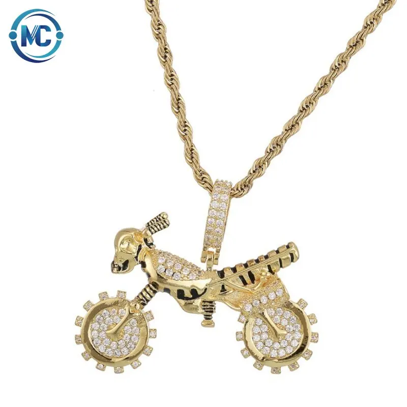 

2021 Amazon Zircon Skull motorcycle hip-hop pendant rap pendant for men