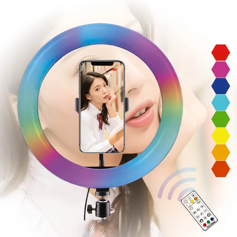 

Low price High quality 10inch RGB light ring 20 colors switch Live Streaming Video shooting studio photography