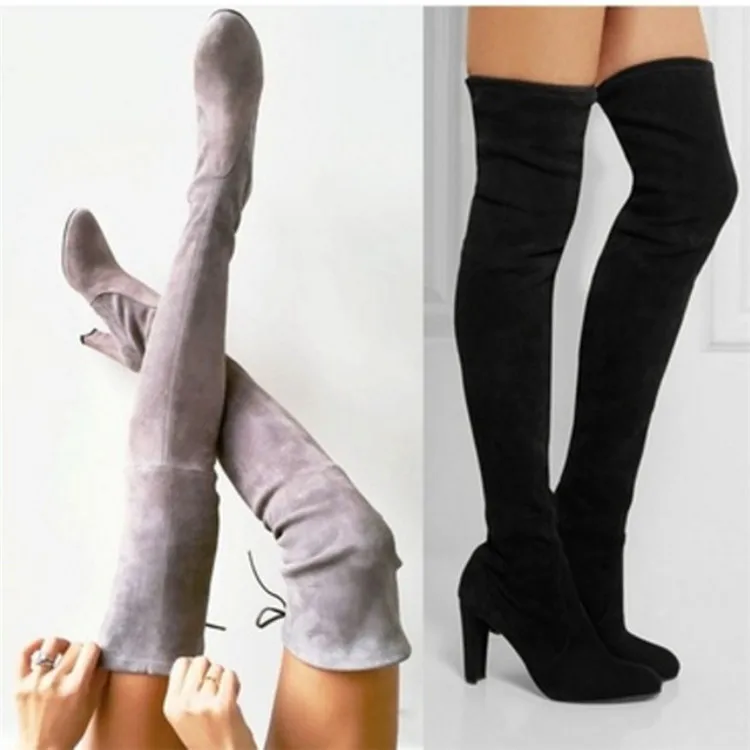 

LFZ-313 Women Boots 2019 Suede Shoes Women Winter Sexy Red Heels Thigh High Boots Women Shoes