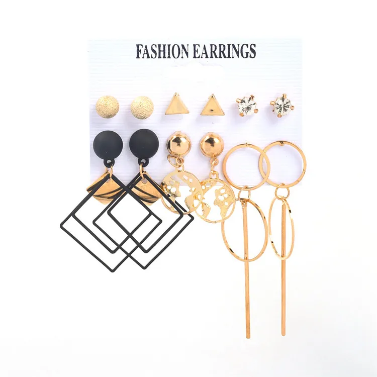 

Hot Selling Earrings Set In Europe And America, Simple Hollow Pearl Tassel Earrings, Exaggerated Big Earrings, Picture shows