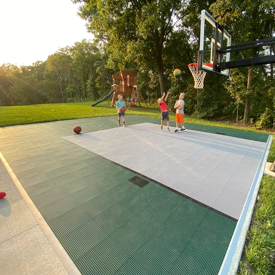 

artifical DIY friendly anti-slide waterproof sports basketball court floor from China