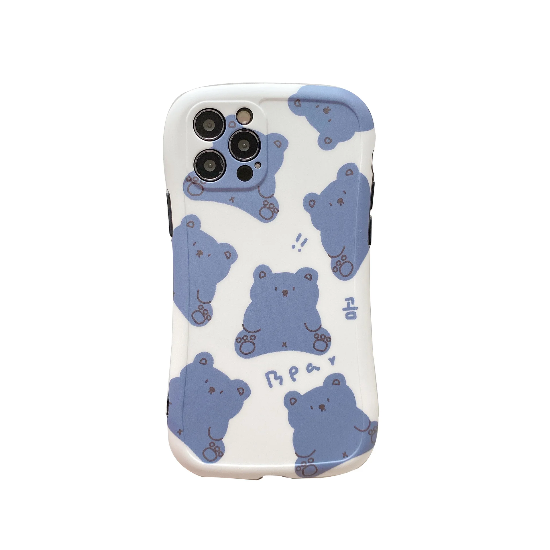

Soft Tpu Cute Bear Phone Case For iPhone 11 12 13 Pro XS Max Mini Full Cover Camera Lens Protection Shockproof Soft Shell, As picture shows