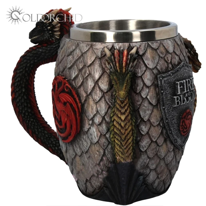 Hot Selling Game of Thrones Mug Stainless Steel Resin Coffee Beer Mug