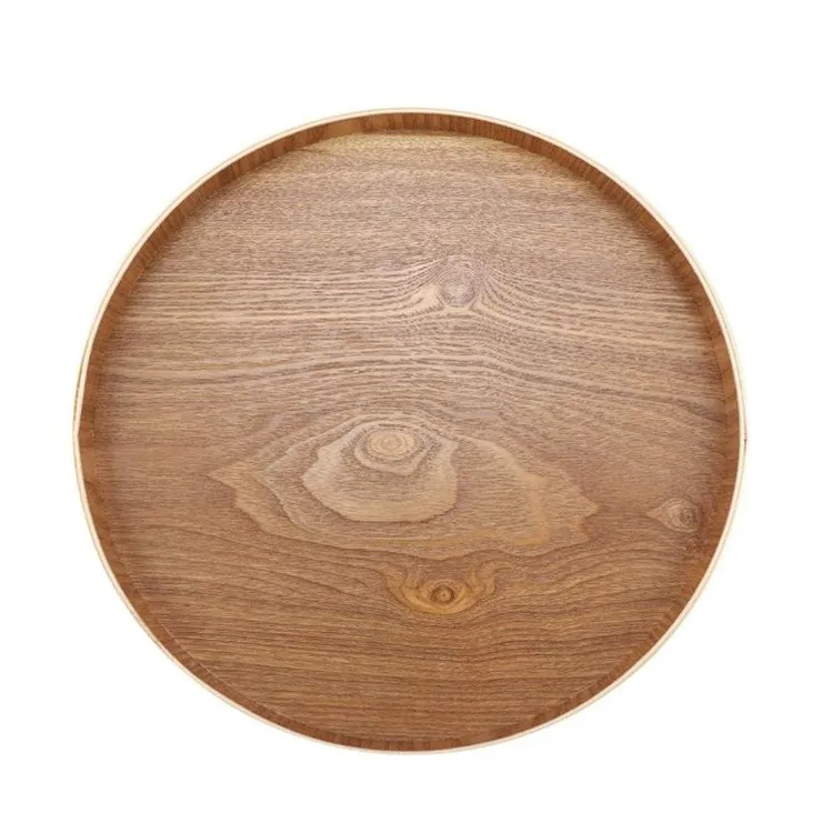 large wooden tray round