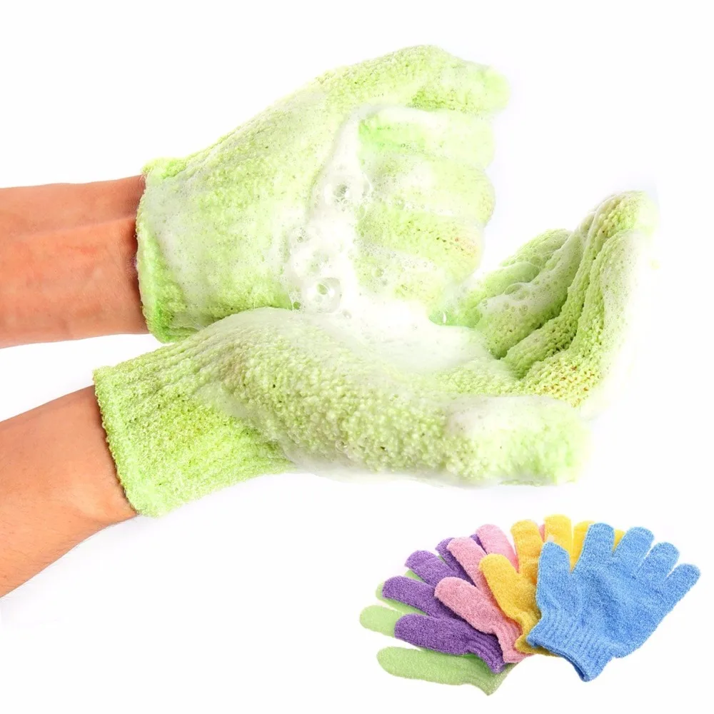 

Scrub Gloves Bath For Peeling Exfoliating Mitt Glove For Shower Resistance Body Massage Sponge Wash Skin Moisturizing Spa Foam, As photo