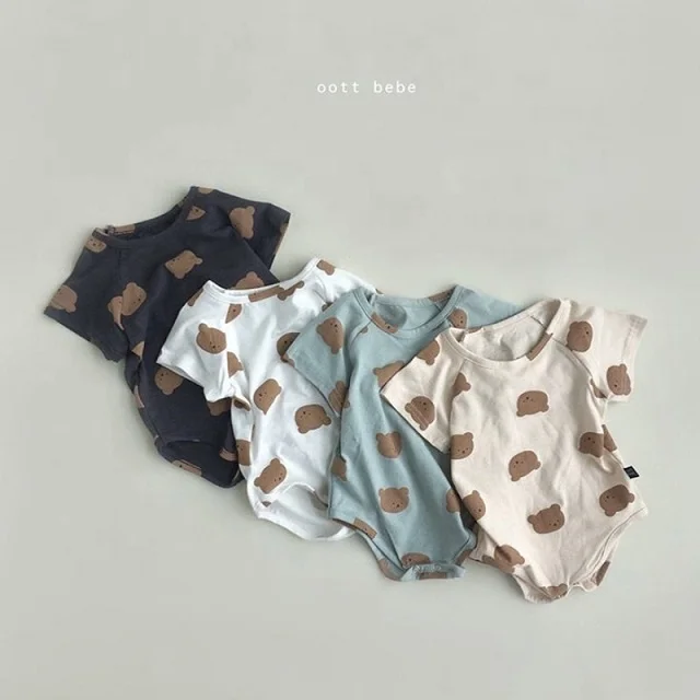 

Cartoon Hooded Baby Boy Girl Clothes Romper Suits White Baby Romper Short Sleeve Summer Kids Onesie Toddler Cotton Bodysuit Soft