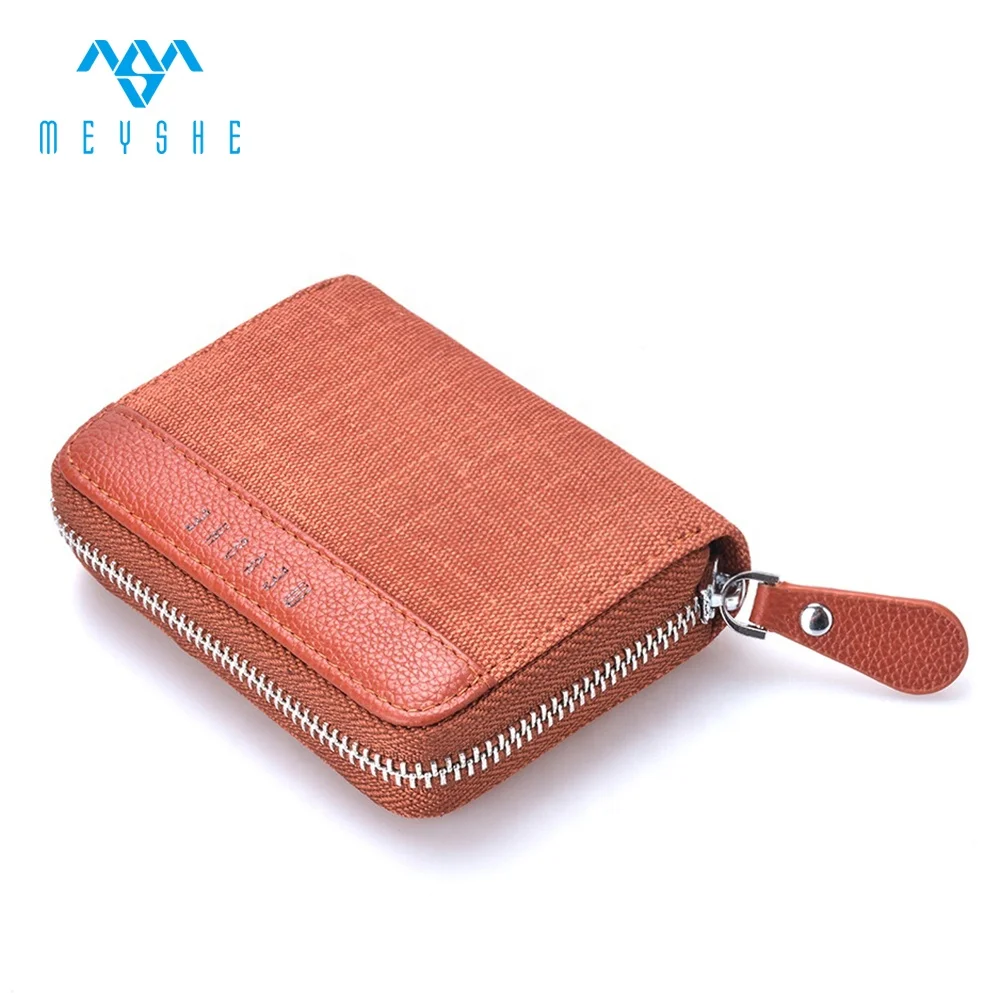 

New design factory price canvas small men wallet with card holder, Brown
