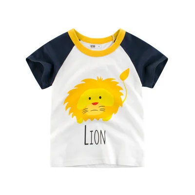 

F40359A new arrival cartoon cotton summer boys clothing kids children's short sleeve T-shirt boys baby clothing, As picture