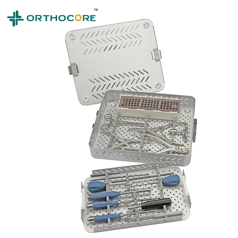 Veterinary Spinal Screw Rod Orthopedic Instruments Set with Screws