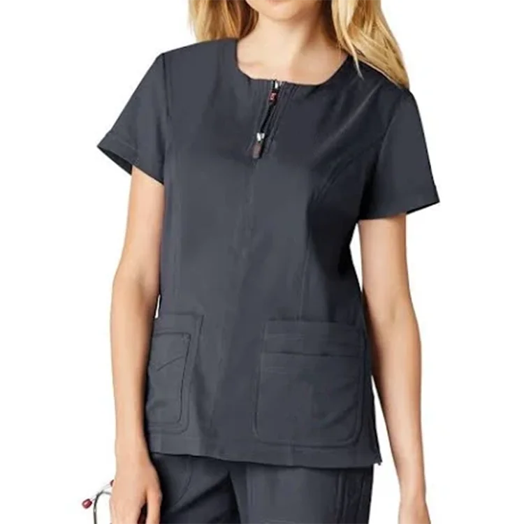 Stylish Womens Nursing Scrub Set w/ Black Stretch Spandex Multiple Colors !! 