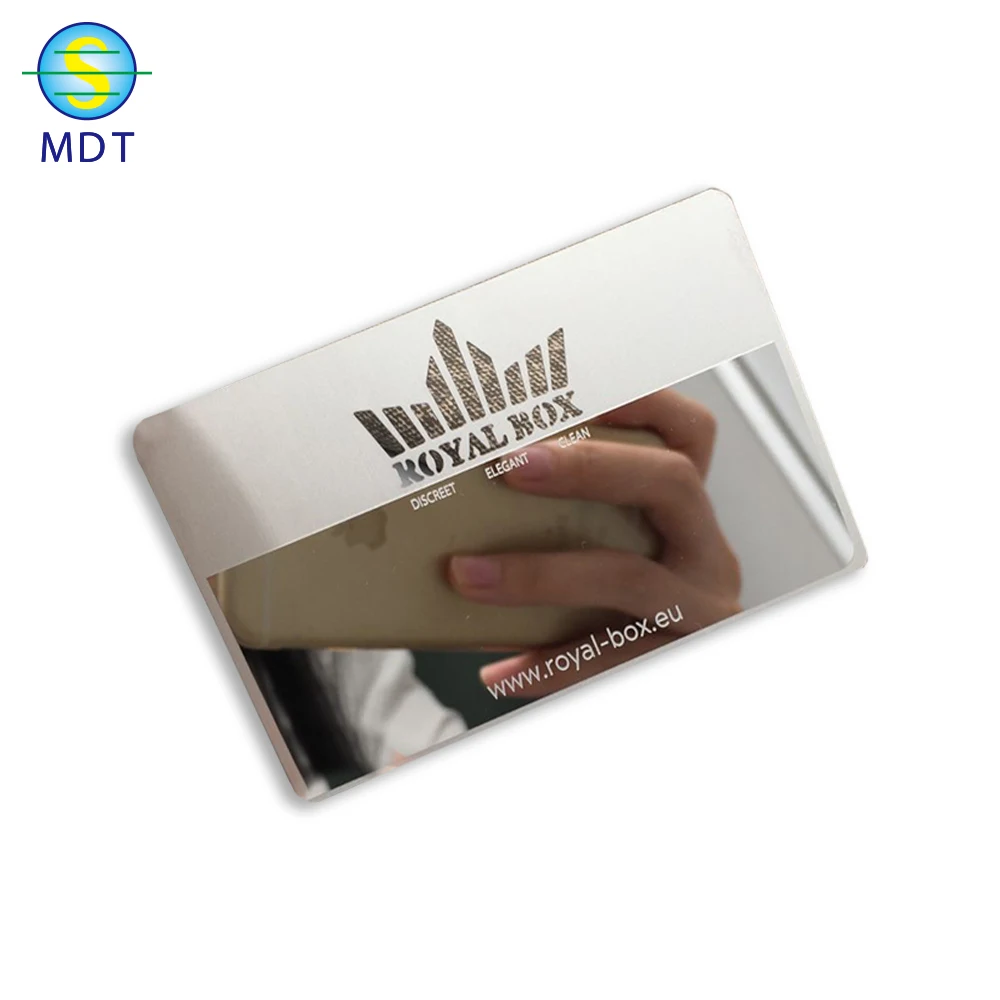 

MDT M luxury stainless steel metal business card, Cmyk color or pantone color