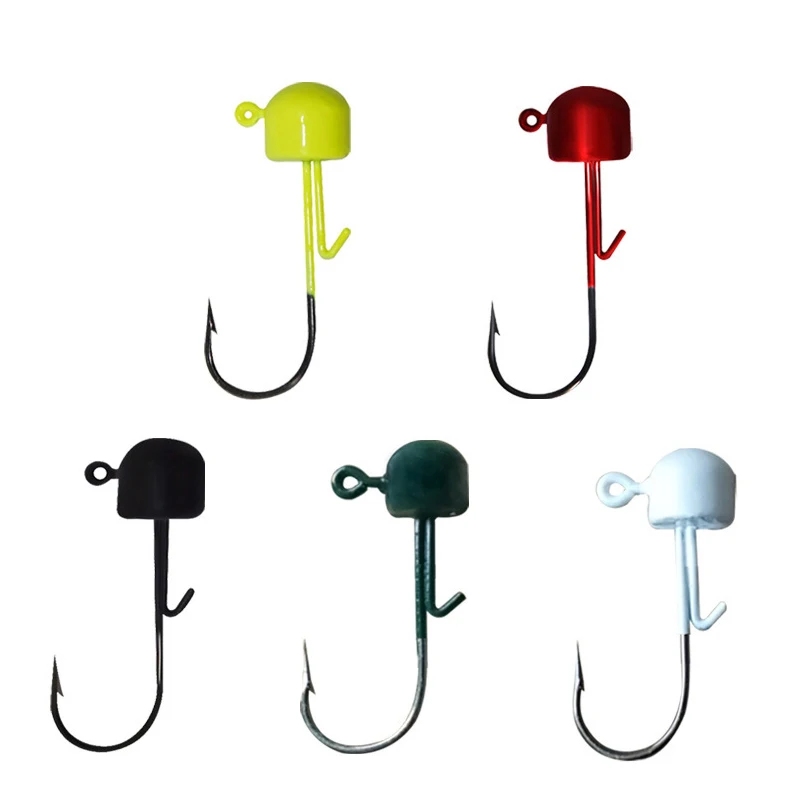 

full sizes 1.6g to 18g colorful plain lead head soft lure using fishing hook jig head tackle