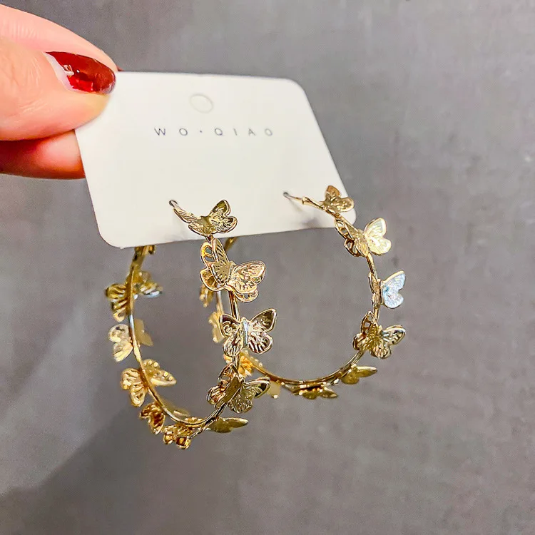 

fashion jewelry trendy flower hoop earrings women 2020