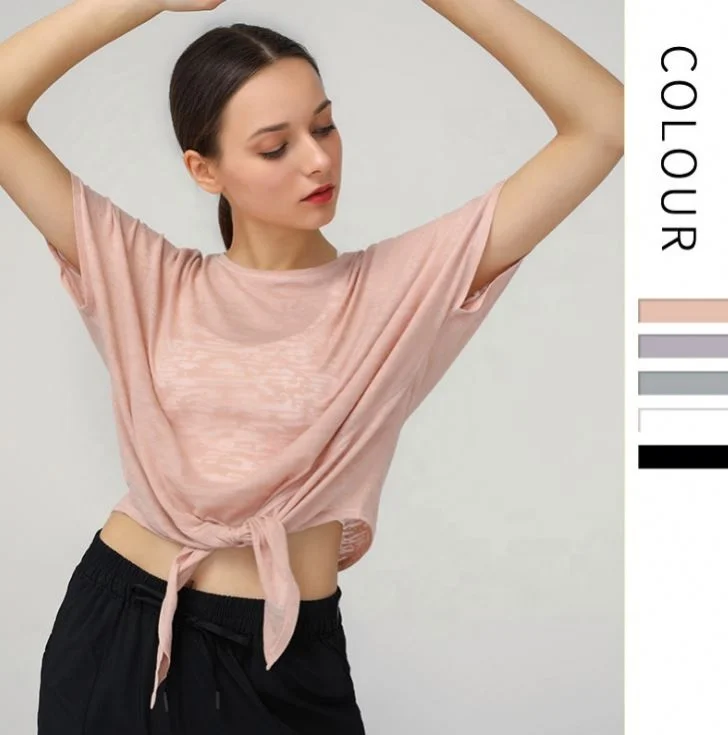 

Women Crop Top 65%Polyester 35%Cotton Womens Gym Tank Blank Tshirt, Customized colors