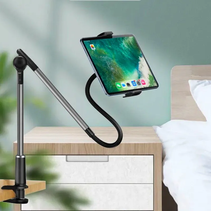 

New Foldable Desktop Phone Holder Stand Lazy Bedroom 360Rotating Adjustable Height Angle Clip Flexible Arm Stable Tablet Bracket