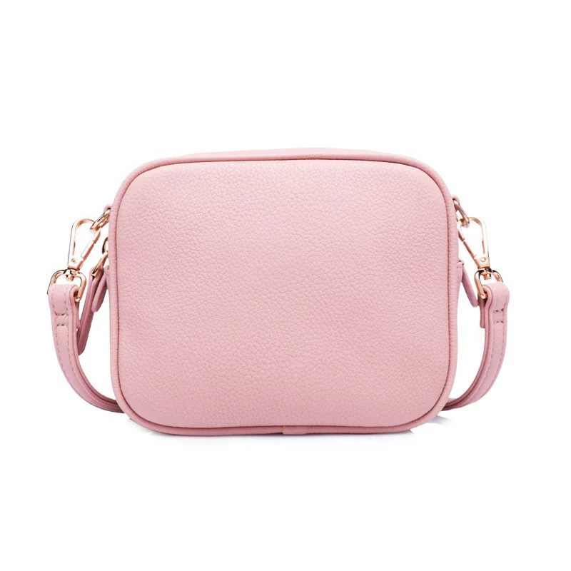 

2020 new solid color PU messenger bag ladies one shoulder small square bag