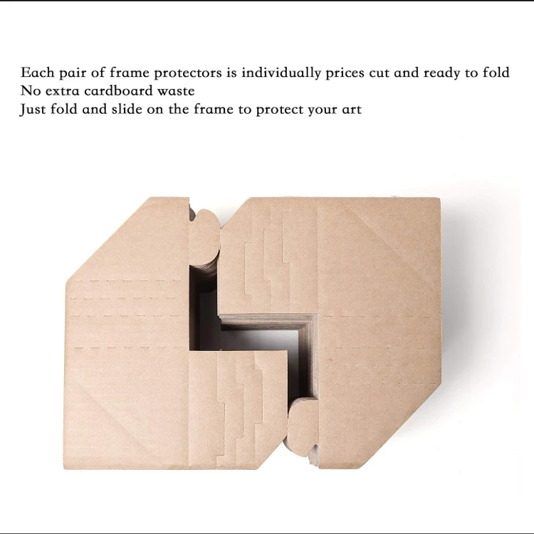 50pcs Adjustable Cardboard Corner Protector for Shipping Packing or Moving Art Frames Books Photo Furniture 3 Size to Fit Frames from 0.5-1.5 