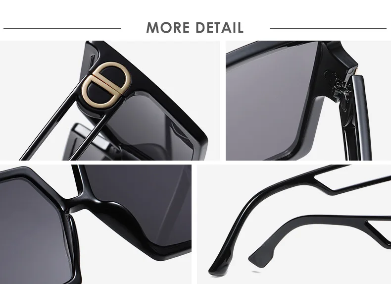 2021 new trendy UV400 polarized oversized square women men shield famous sunglasses