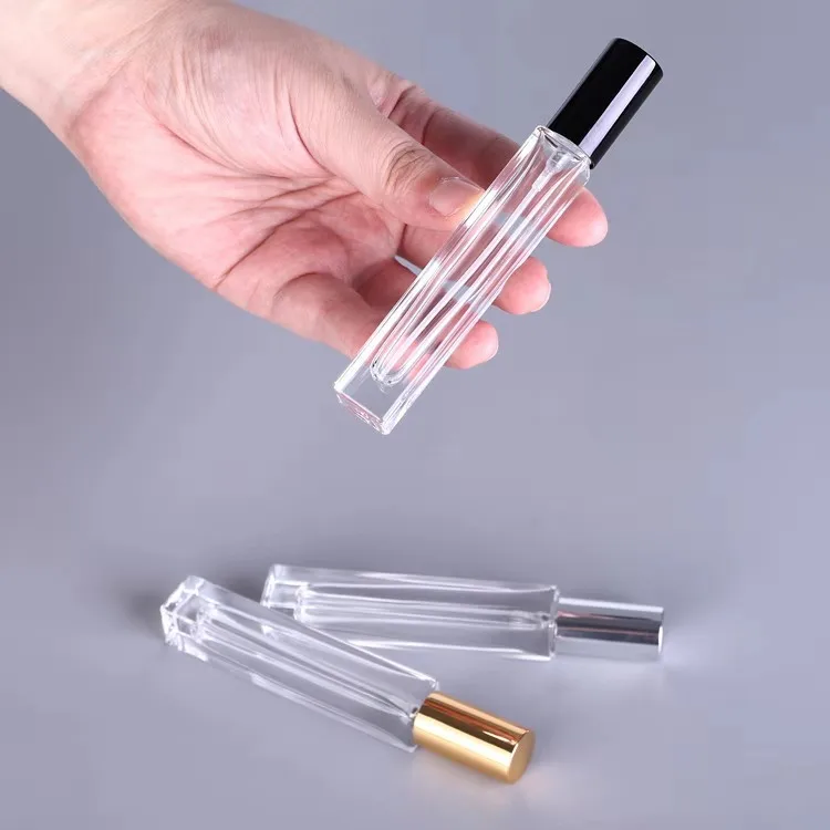 
Thick Bottom Vintage 10ml Mini Round&Square Clear Refillable Perfume Spray Bottles with Aluminum Atomizer for Perfume Decants 