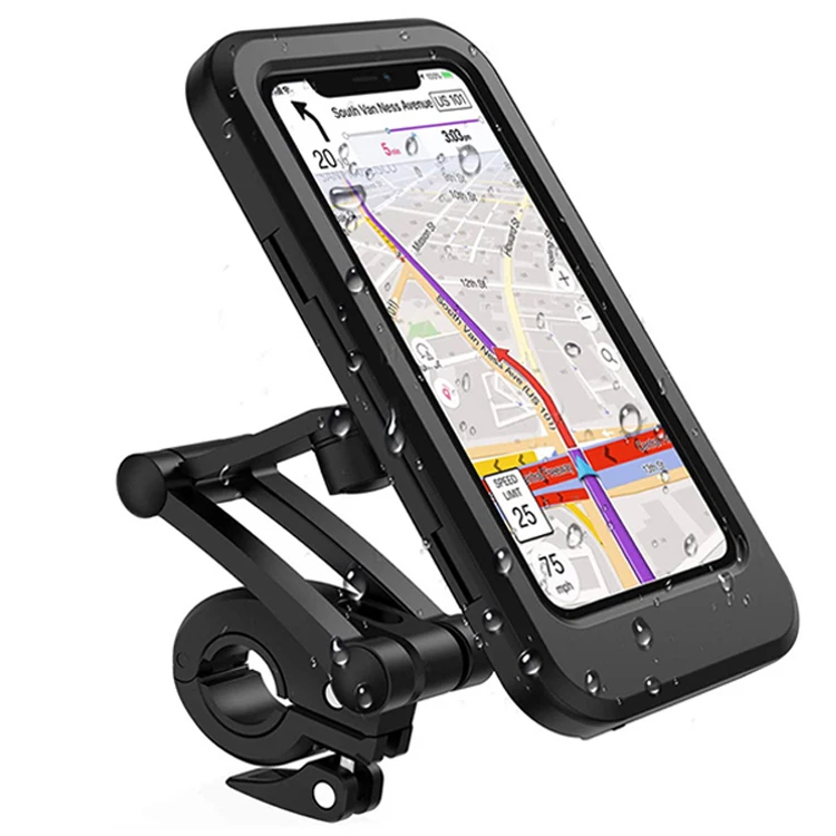

ABS Plastic Waterproof Touch Screen 360 Degree Freely Adjustable Bike Navigator Holder 4-6.7 Inch Smartphone Mobile Phone Holder
