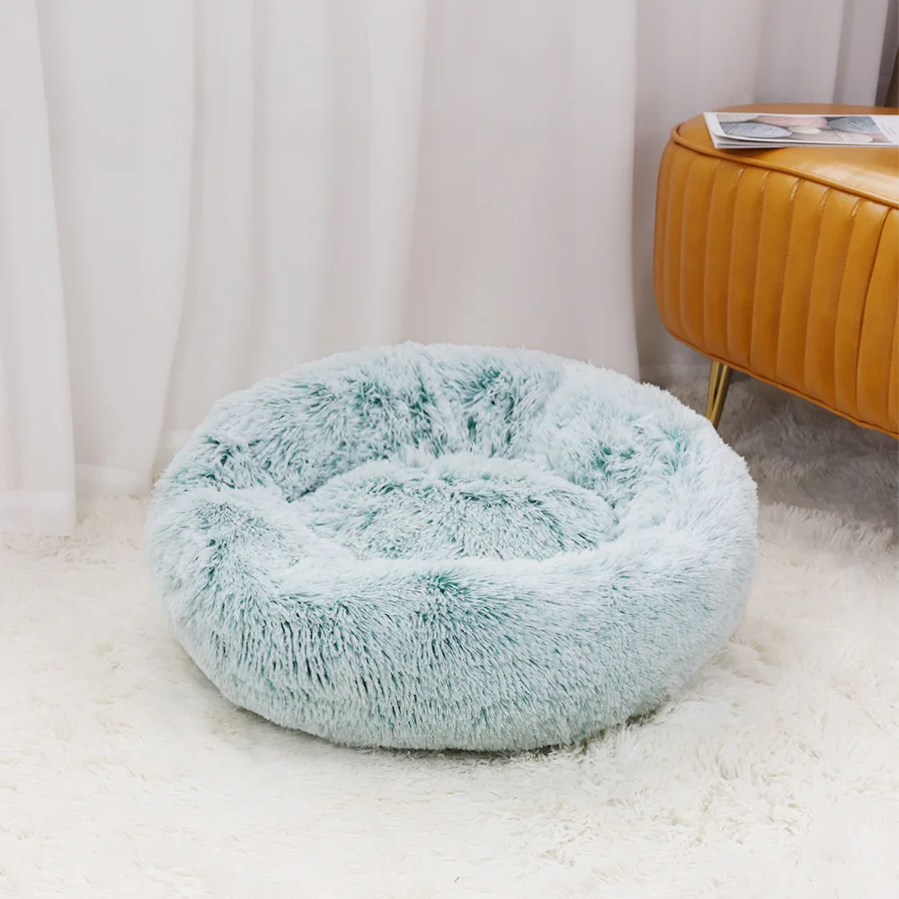 

Fluffy Modern Removable Indoor Snooze Sleeping Comfortable Kitten Dog And Cat Beds Round With Zipper