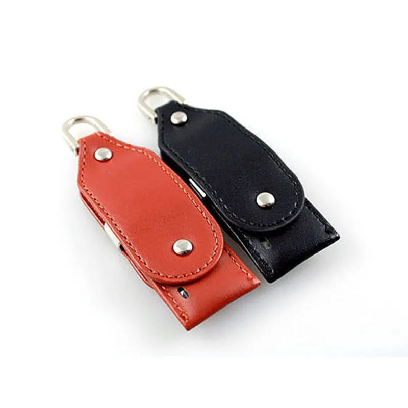 

New Arrival Swivel Leather Usb Flash Driver Leahter Usb Flash 4Gb With Keychain