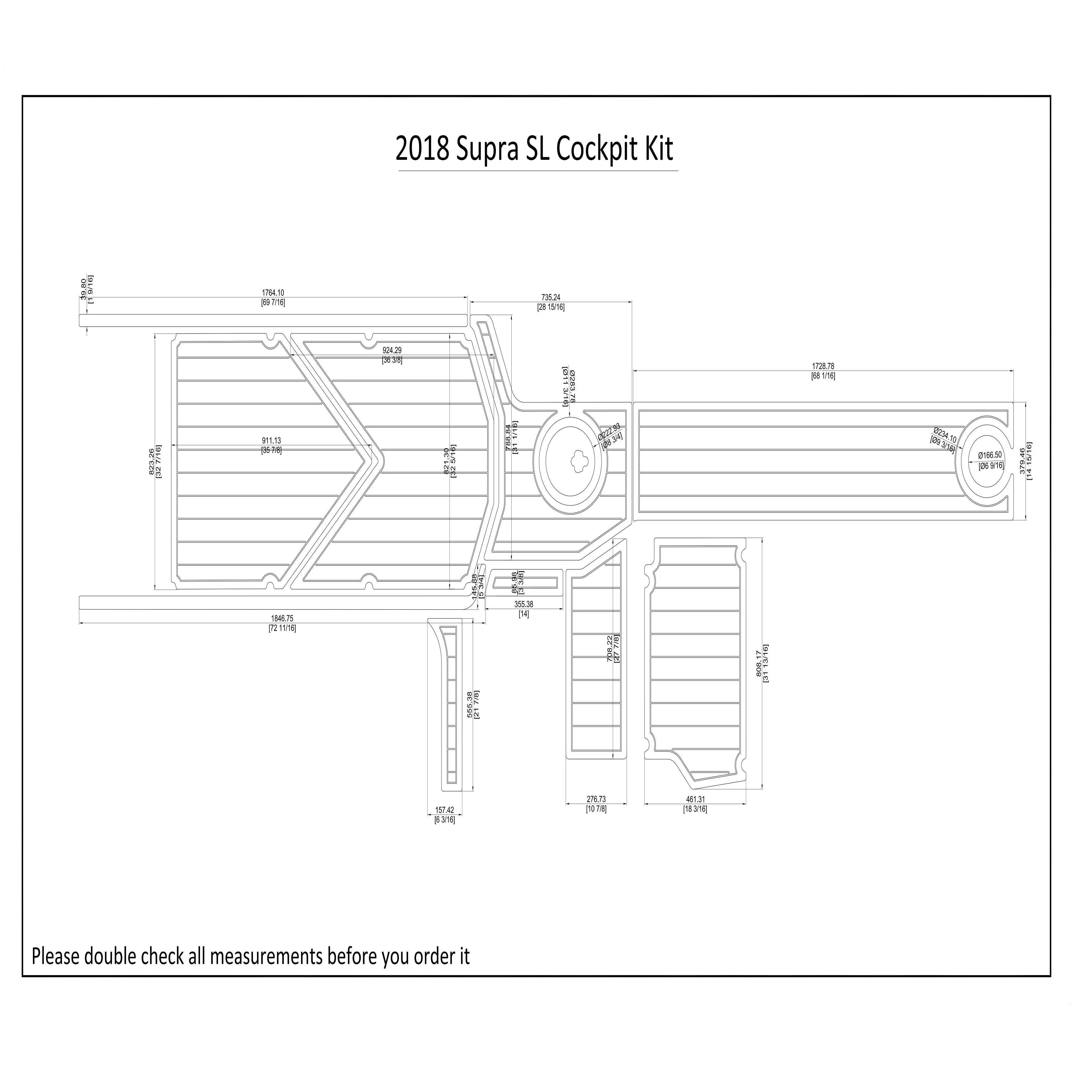 

2018 Supra SL Cockpit Kit Boat EVA Faux Teak Decking Floor Pad