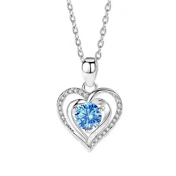 

Ocean heart necklace female simple temperament heart-shaped pendant clavicle chain for lovers gift