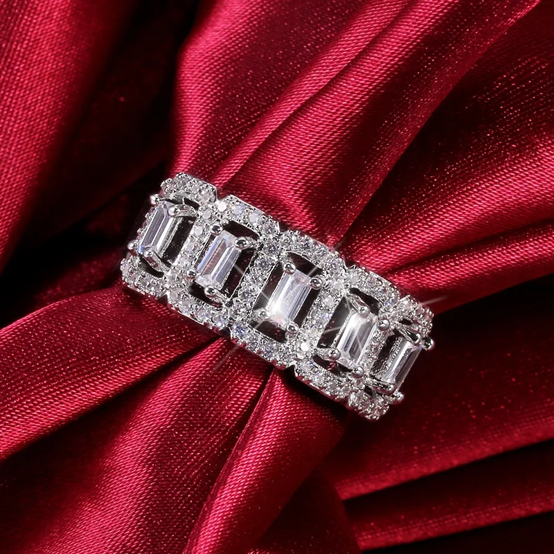 

Full Cubic water droplet Cubic Zirconia Engagement wedding band Rings for women Bridal Fashion Jewelry