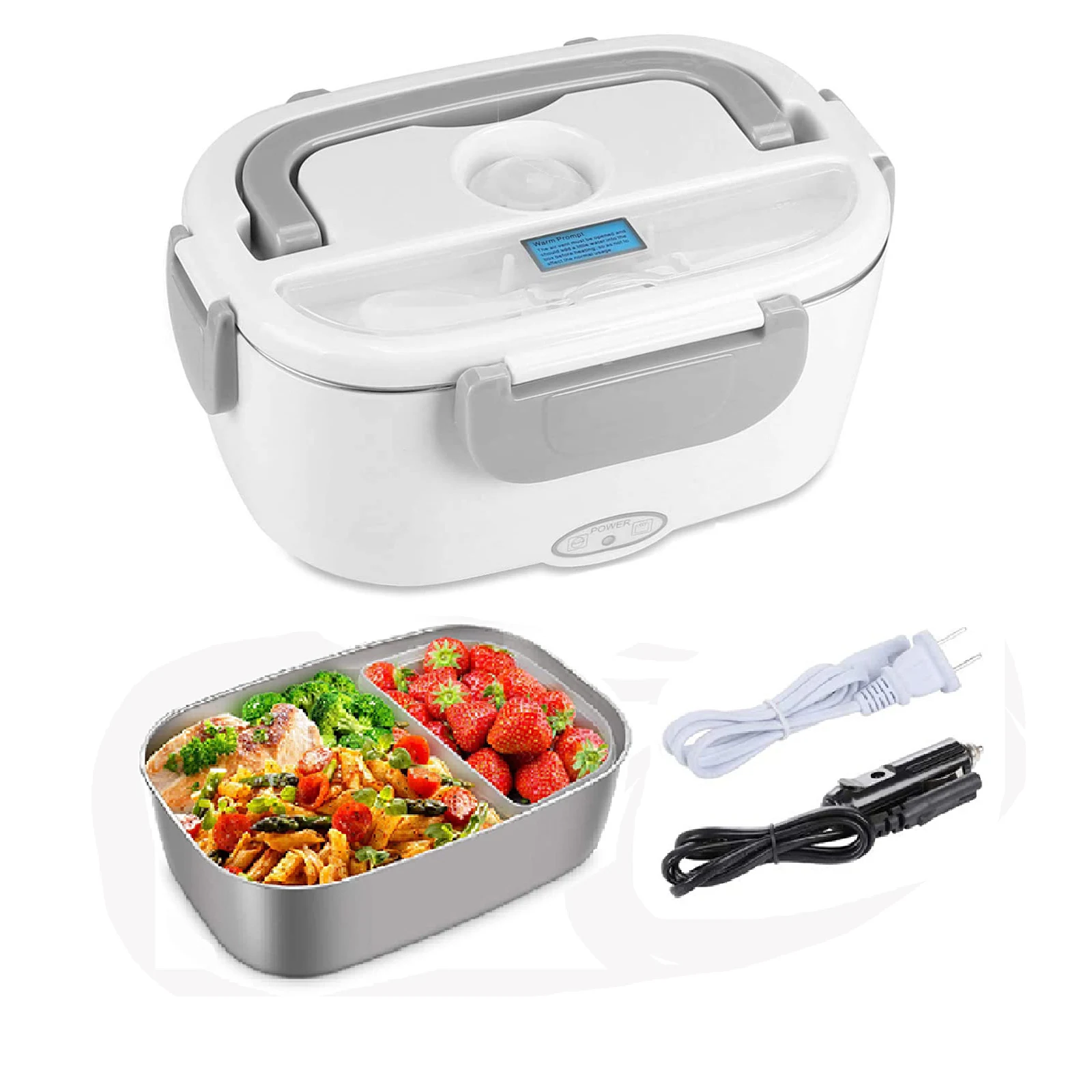 

heated box 110V 220V 40W car liven portable stainless steel food warmer electric lunch box
